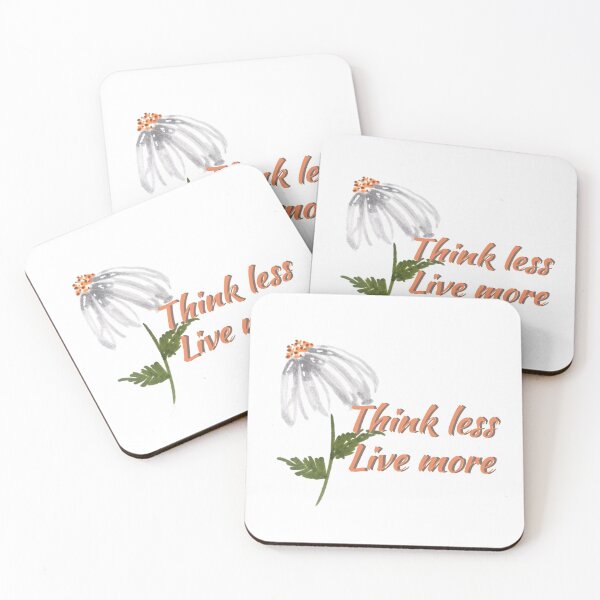 Item preview, Think less live more doodle flower quote saying 3 designed and sold by DoodlesFlowers.