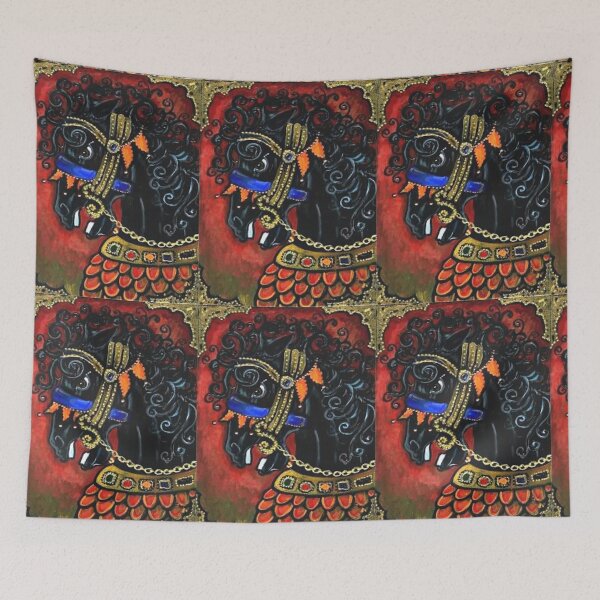 Item preview, Big Black Horse / Jeweled Horse / Equine / Illustrated Horse / War Horse designed and sold by artenvironments.