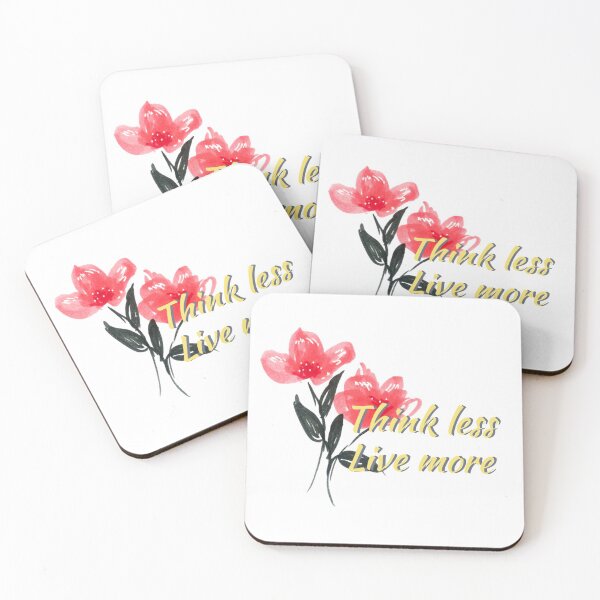 Item preview, Think less live more doodle flower quote saying 4 designed and sold by DoodlesFlowers.