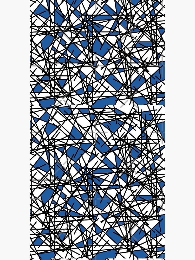 Discover 80s Abstract Blue Black White Shards Pattern Duffel Bag