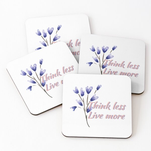 Item preview, Think less live more doodle flower quote saying 5 designed and sold by DoodlesFlowers.