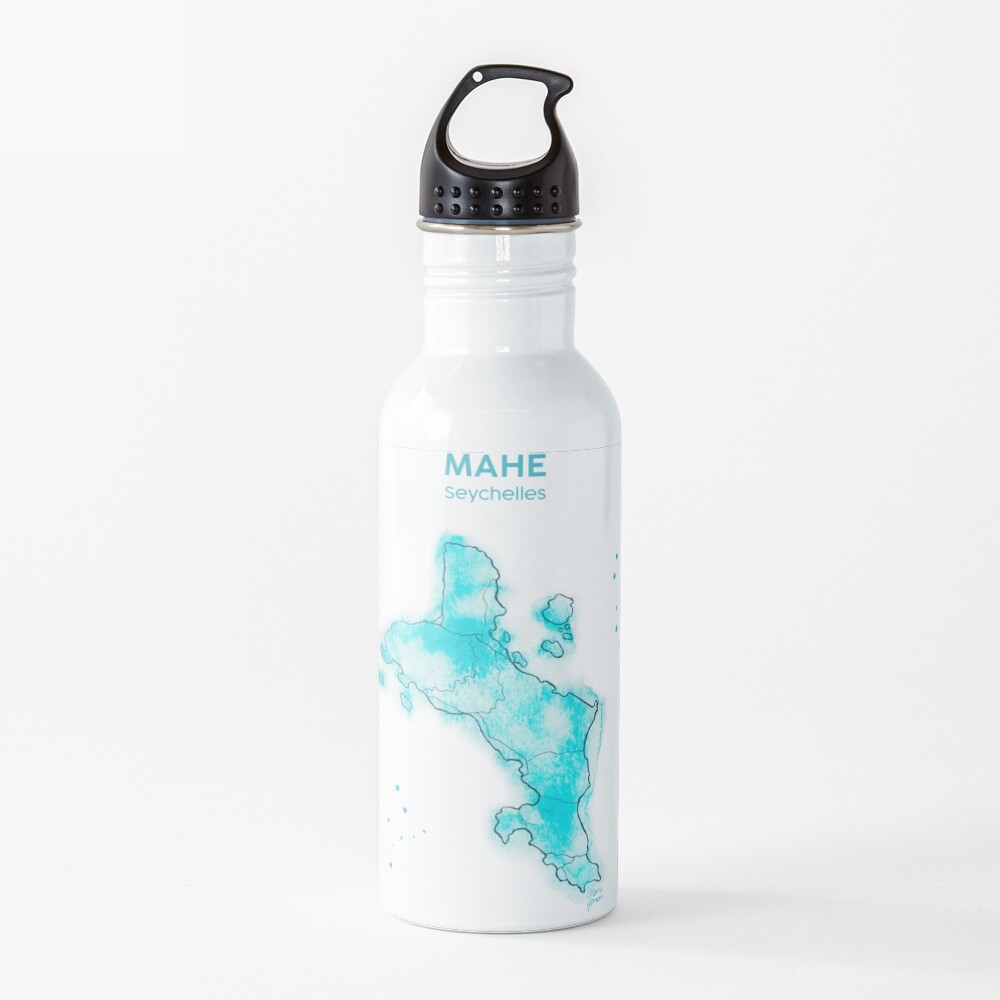Seychellen, Mahé Aquarell, mit Text Trinkflasche