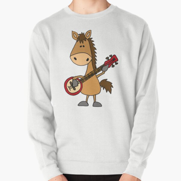 Aperçu de l'œuvre Funny Bay Horse jouant de la musique de banjo créée et vendue par Nature's Fancy.