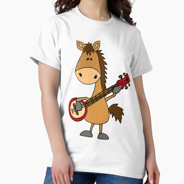 Aperçu de l'œuvre Funny Bay Horse jouant de la musique de banjo créée et vendue par Nature's Fancy.