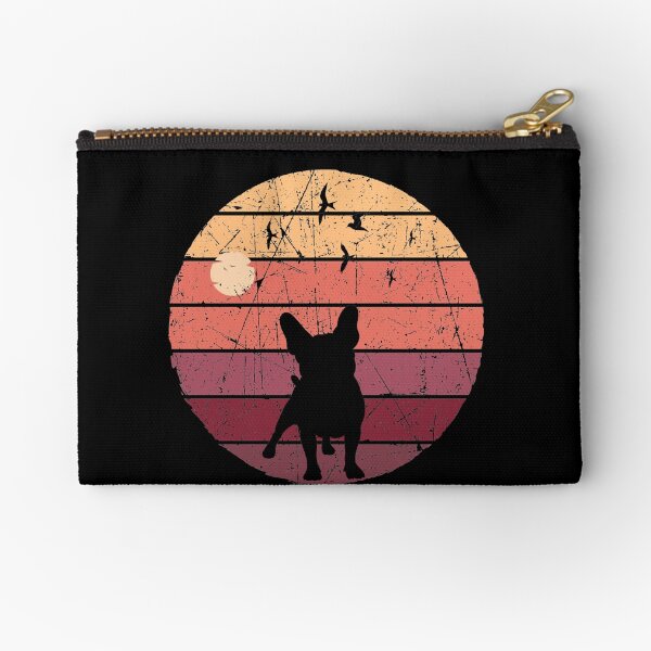 French Bulldog Retro Vintage sunset dog gift Zipper Pouch
