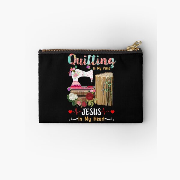 Item preview, Quilting In My Veins Jesus In My Heart Heartbeat Floral designed and sold by Charles Brian.