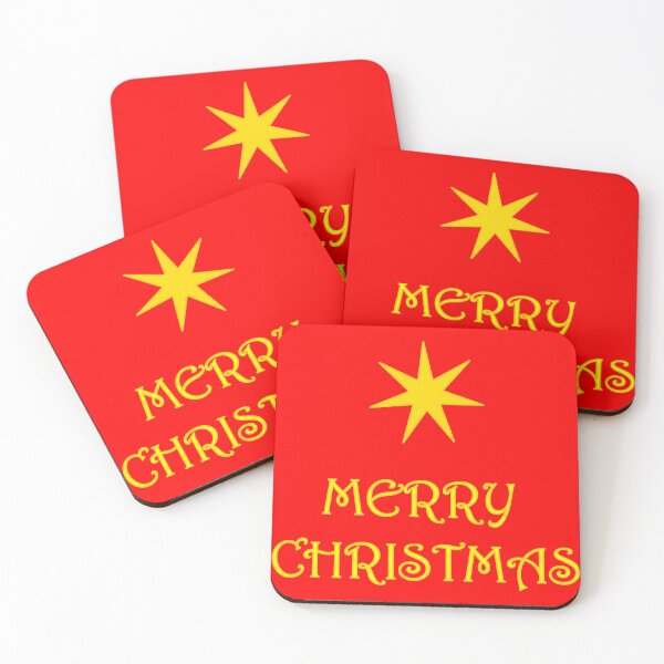 Item preview, Classic Merry Christmas Greeting - yellow gold 7-point star designed and sold by Deegital18.