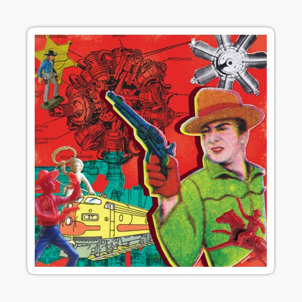 Item preview, Cowboys and Engines {Collage} designed and sold by phigment-art.