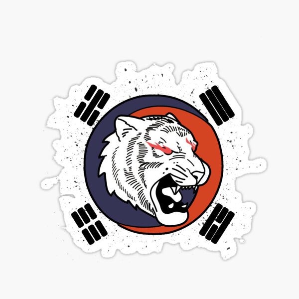"Korean Tiger Pride" Sticker by ashburylee Redbubble