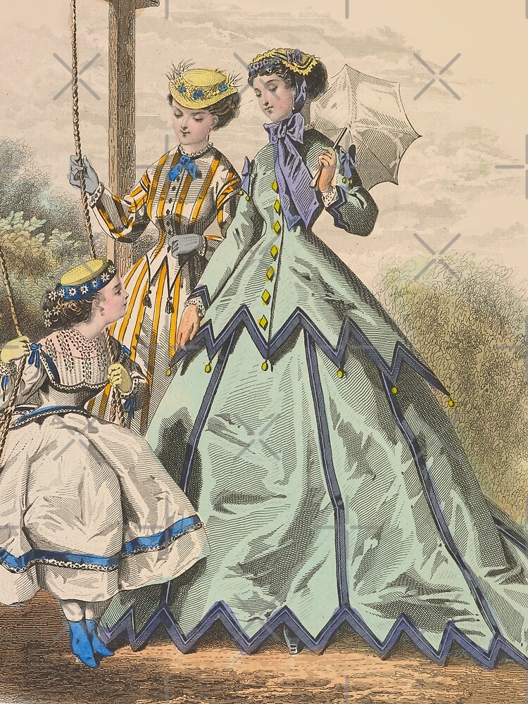 1866 Victorian French Fashion Plate - Two Vintage Elegant Ladies and a Girl on a Swing in a Park" Scarf for Sale by Vintage-TM | Redbubble 1866 Victorian French Fashion Plate - Two Vintage Elegant Ladies and a Girl on a Swing in a Park" Scarf for Sale by Vintage-TM | Redbubble