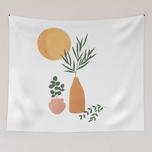 Artikelvorschau, Einfache Pflanzenillustration Grün Orange Pink entworfen und verkauft von A. P..