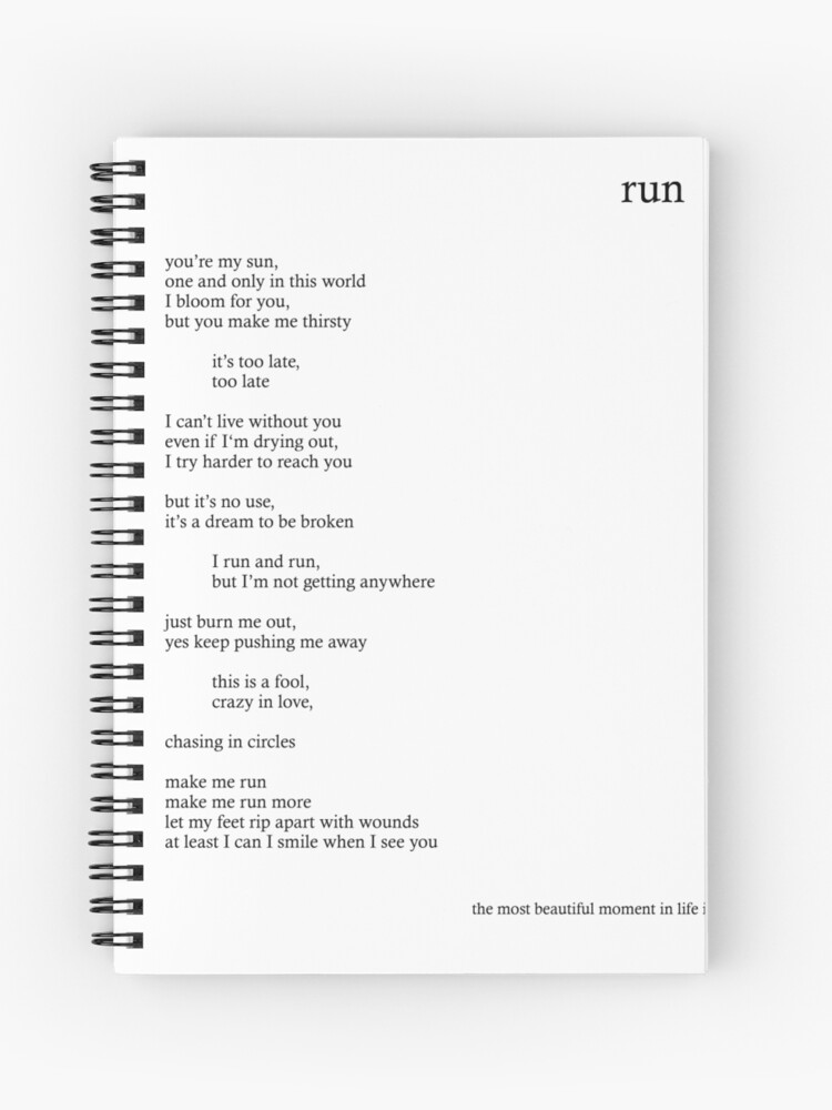 Bts Bangtan Sonyeondan Run Lyrics Spiralblock Von Skiesofaurora Redbubble