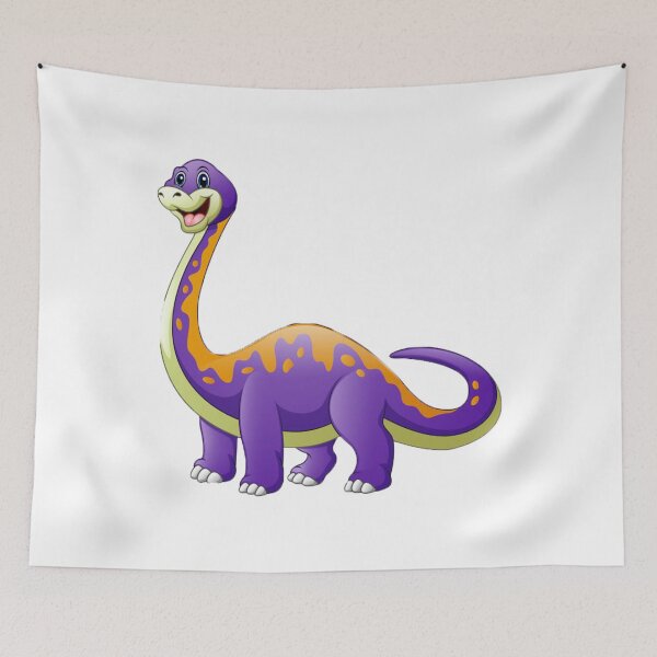 Item preview, Brontosaurus Dinosaur Cartoon Purple Orange designed and sold by 14Smith15.