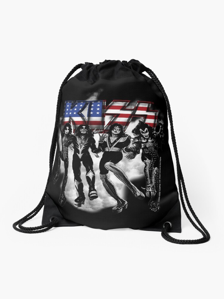 Thumbnail 1 of 3, Drawstring Bag, KISS ® the band - Destroyer Black and White Fog USA Logo designed and sold by musmus76.