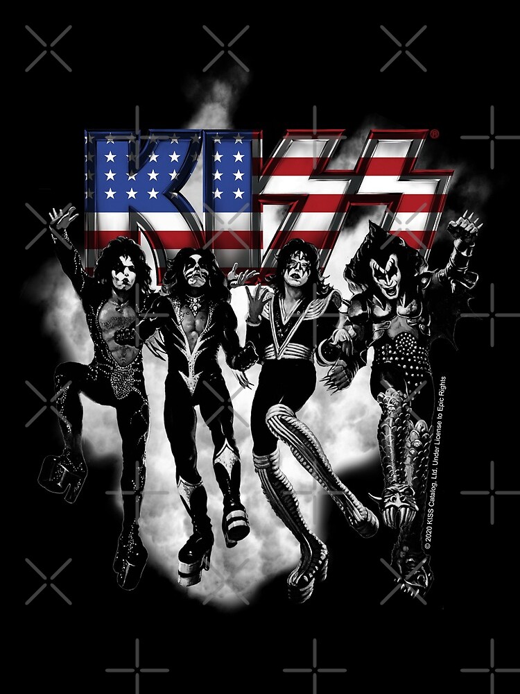 Thumbnail 3 of 3, Drawstring Bag, KISS ® the band - Destroyer Black and White Fog USA Logo designed and sold by musmus76.