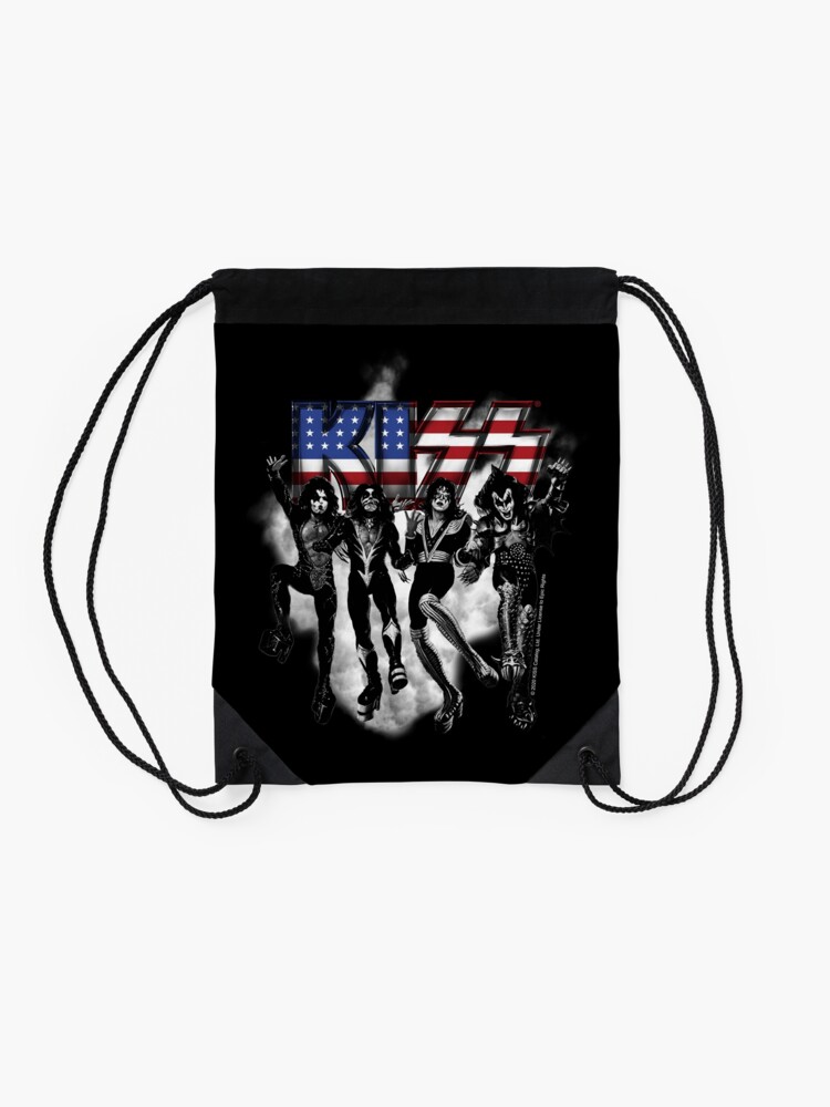 Thumbnail 2 of 3, Drawstring Bag, KISS ® the band - Destroyer Black and White Fog USA Logo designed and sold by musmus76.