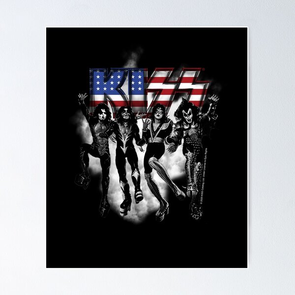 Item preview, KISS ® the band - Destroyer Black and White Fog USA Logo designed and sold by musmus76.