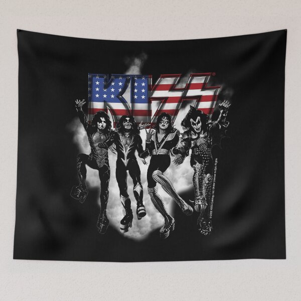 Item preview, KISS ® the band - Destroyer Black and White Fog USA Logo designed and sold by musmus76.