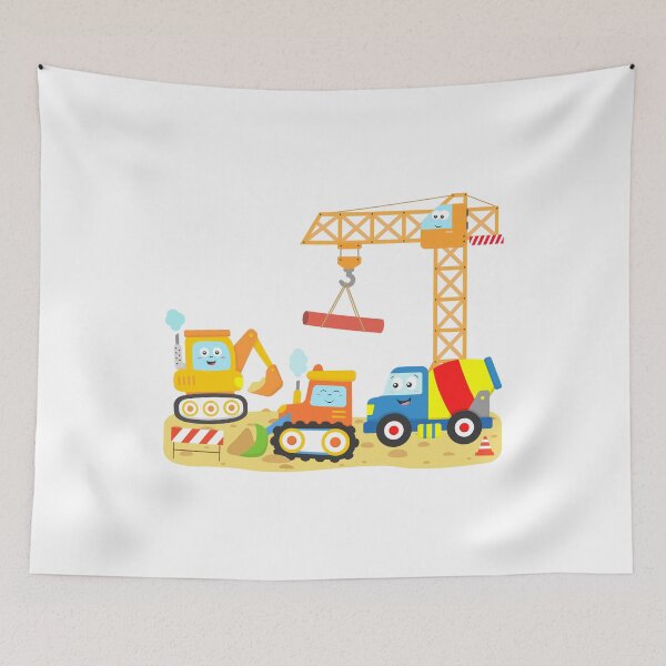 Item preview, Construction Site Toddlers Kids Crane Bulldozer Digger Cement Truck designed and sold by samshirts.