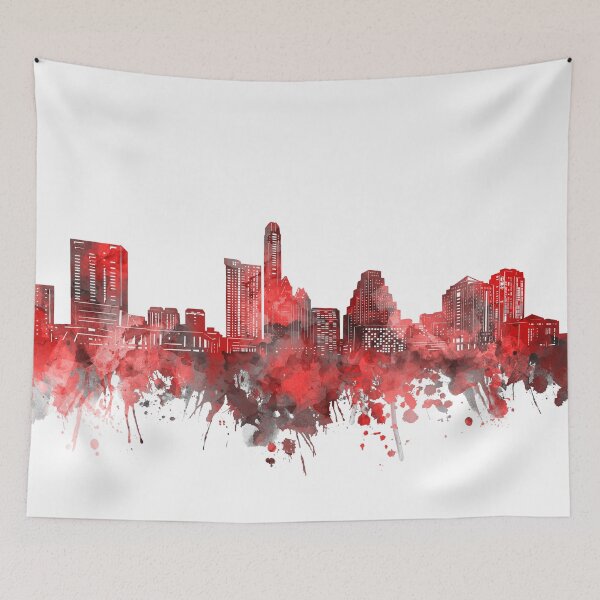 Item preview, austin skyline red designed and sold by BekimART2.