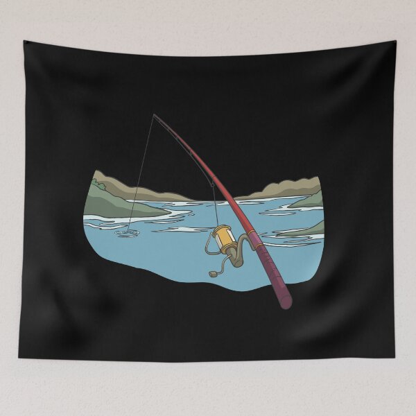 Item preview, Lonely fishing rod on the lake designed and sold by Monkey Ful.