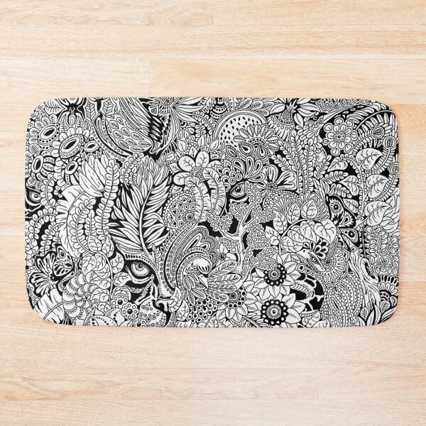 Item preview, Junge Caribbean Art Ornamental Doodles Black and White designed and sold by BluedarkArt.