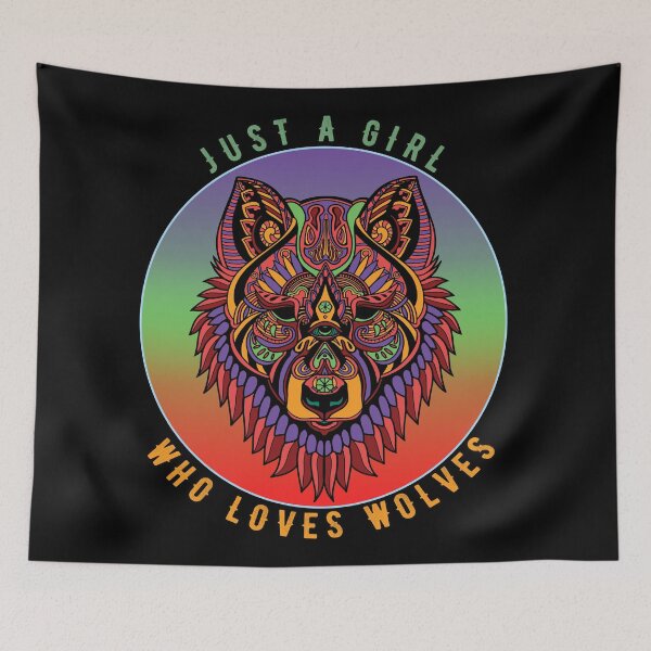 Item preview, Just a Girl Who Loves Wolves Mandala designed and sold by Coder-T.