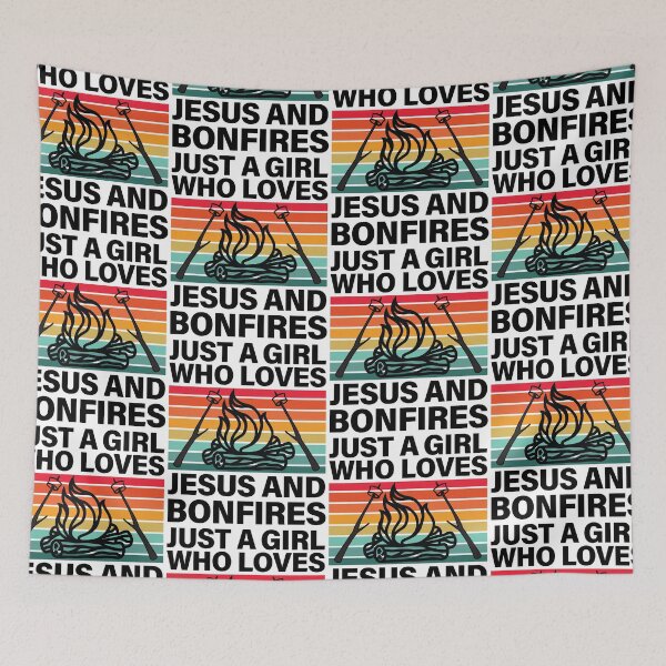 Item preview, Just A Girl Who Loves Jesus And Bonfires designed and sold by GravitiTees.