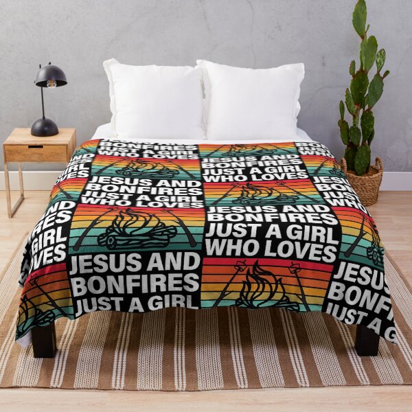 Item preview, Just A Girl Who Loves Jesus And Bonfires Camping designed and sold by GravitiTees.