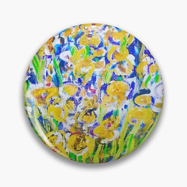 Item preview, Yellow Iris in Blue designed and sold by amyredfordart.