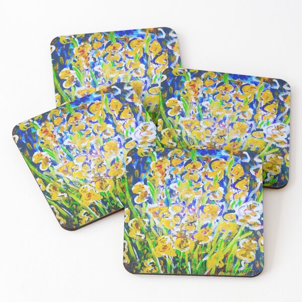 Item preview, Yellow Iris in Blue designed and sold by amyredfordart.