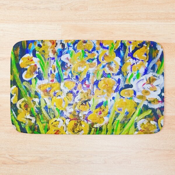 Item preview, Yellow Iris in Blue designed and sold by amyredfordart.