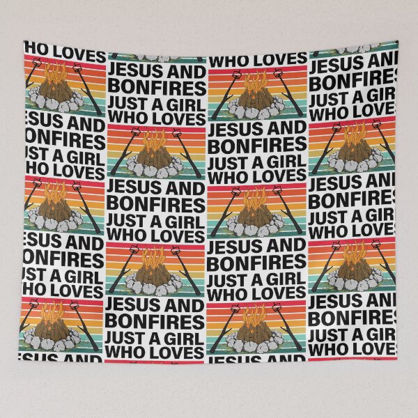 Item preview, Just A Girl Who Loves Jesus And Bonfires Fire Pit designed and sold by GravitiTees.