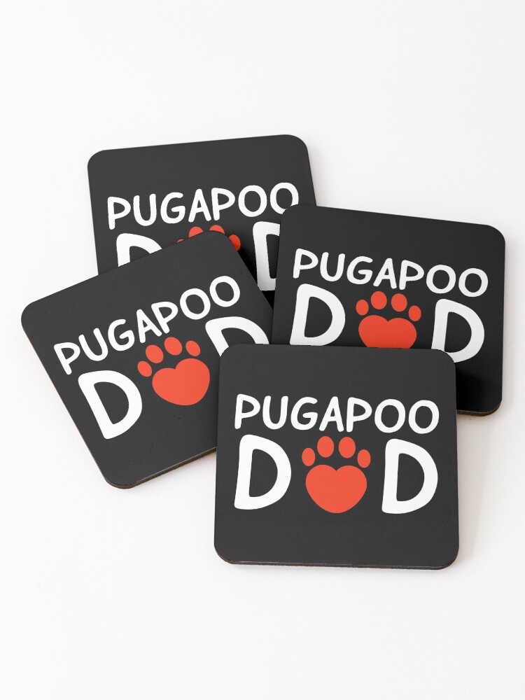 Thumbnail 1 of 5, Coasters (Set of 4), Pugapoo Dad designed and sold by geemaynard.