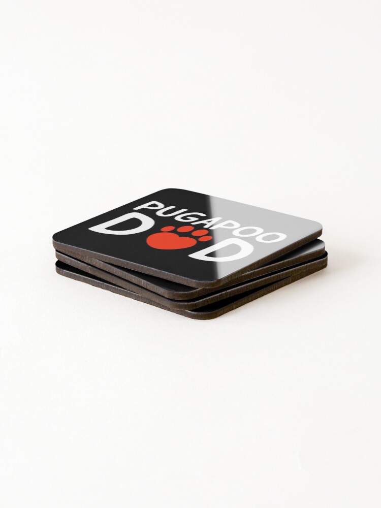 Thumbnail 4 of 5, Coasters (Set of 4), Pugapoo Dad designed and sold by geemaynard.