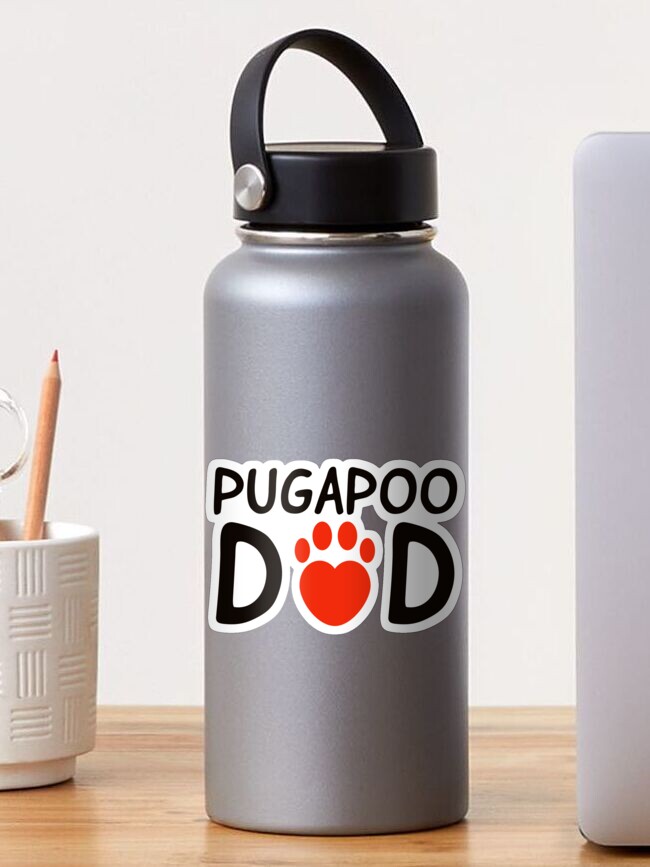 Thumbnail 1 of 3, Sticker, Pugapoo Dad designed and sold by geemaynard.