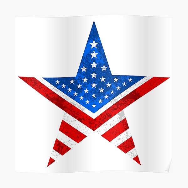 flag red blue five stars