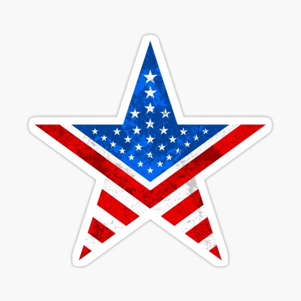 Five-point star American Flag colors Sticker for Sale by