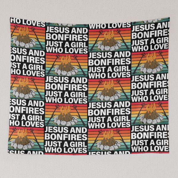 Item preview, Just A Girl Who Loves Jesus And Bonfires Pit designed and sold by GravitiTees.