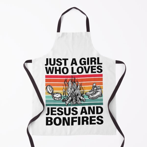Item preview, Just A Girl Who Loves Jesus And Bonfires Crackling Fire designed and sold by GravitiTees.