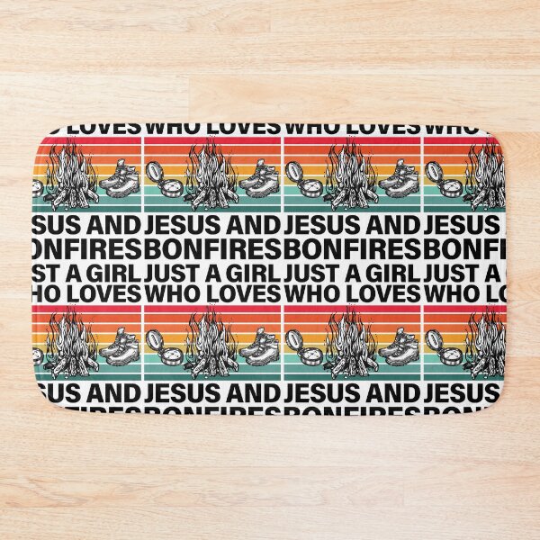 Item preview, Just A Girl Who Loves Jesus And Bonfires Crackling Fire designed and sold by GravitiTees.