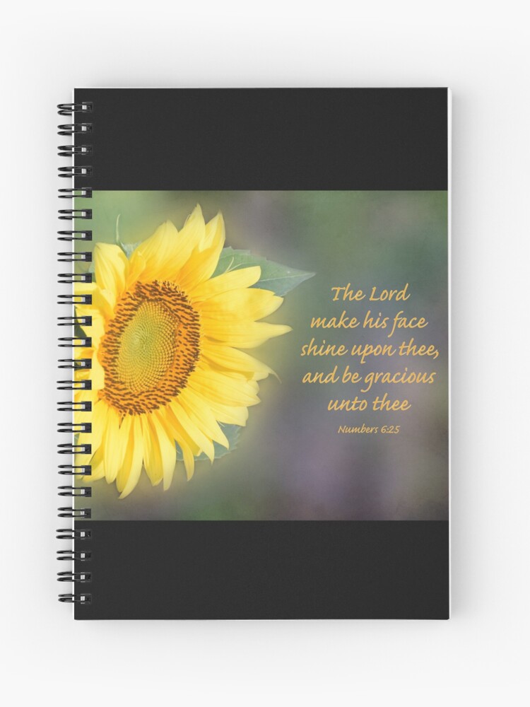 Cuaderno de espiral «Girasol con Versículo de la Biblia» de Deb504 |  Redbubble