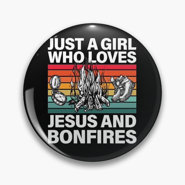 Item preview, Just A Girl Who Loves Jesus And Bonfires Burning Charcoal designed and sold by GravitiTees.