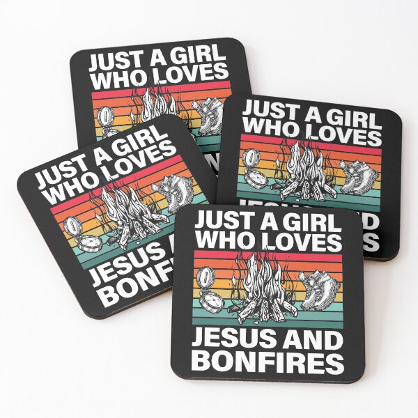 Item preview, Just A Girl Who Loves Jesus And Bonfires Burning Charcoal designed and sold by GravitiTees.