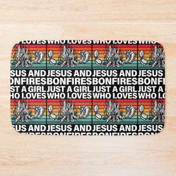 Item preview, Just A Girl Who Loves Jesus And Bonfires Burning Charcoal designed and sold by GravitiTees.