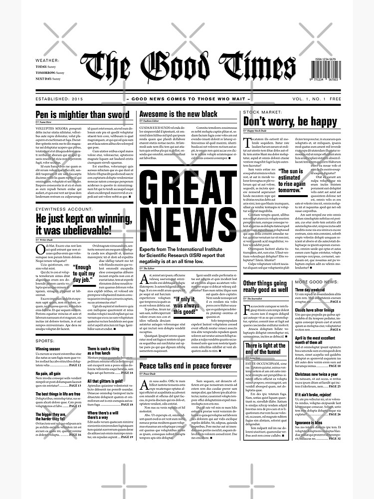 The Good Times Vol. 1, No. 1