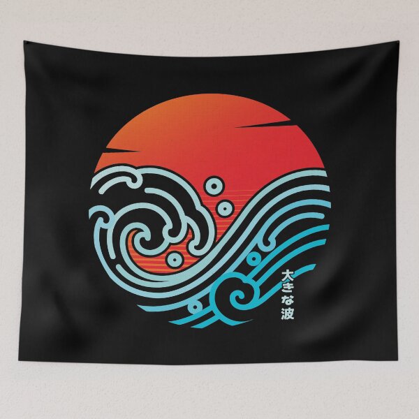Item preview, The Great Wave Off Kanagawa And The Sunset designed and sold by KAPAA.