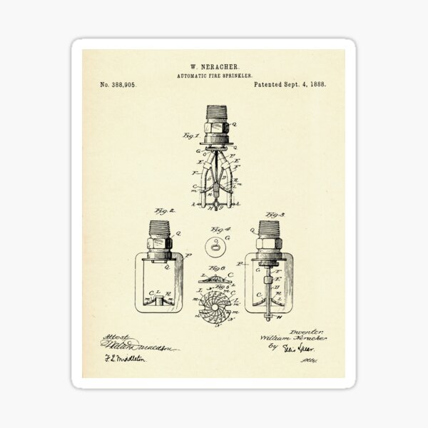 Automatic Fire sprinkler-1888 Sticker