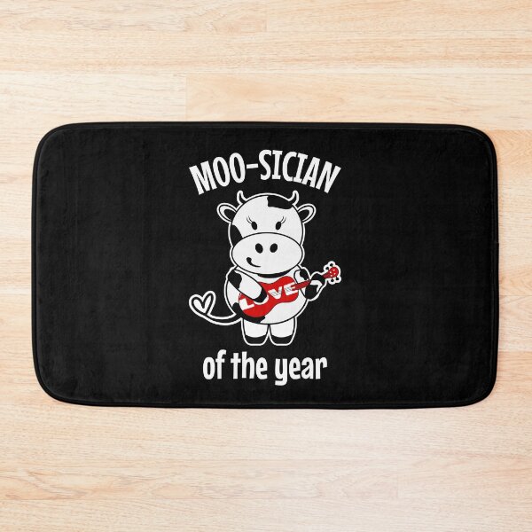 Item preview, Moo-sician of the year | Cute cow ukulele player designed and sold by DeliriousSteve.