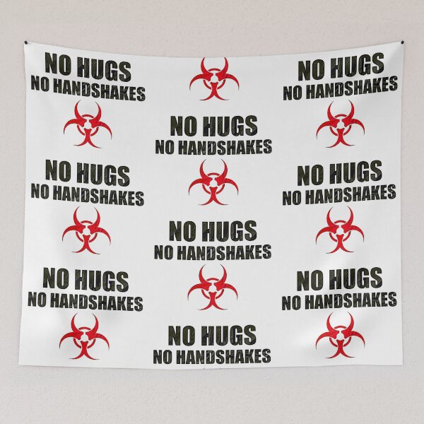 Item preview, No Hugs, No Handshakes During Coronavirus Outbreak Biohazard Symbol designed and sold by AlanPhotoArt.